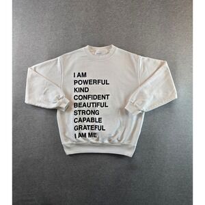 Anine Bing Ramona Empowerment Sweatshirt Women S White Graphic Affirmation Logo